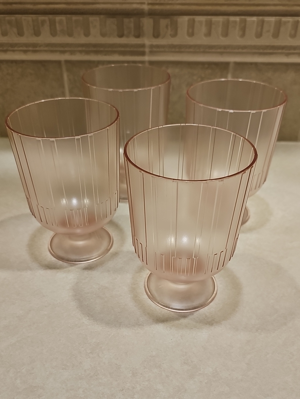 Hearth And Hand With Magnolia 4pc. Set Of Pink Textured Acrylic Wine Goblets